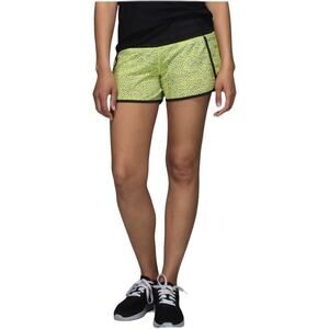 Lululemon Run Times Short 4-way Stretch Dottie Neon Yellow Green Lined Sz 4